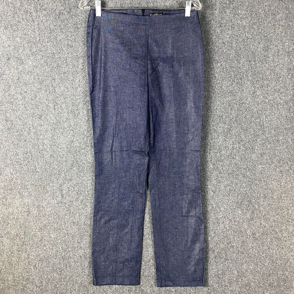 Bebe Trousers Pants Women's Size 8 Cotton‎ Blend Zipper Fly Adults Made In USA